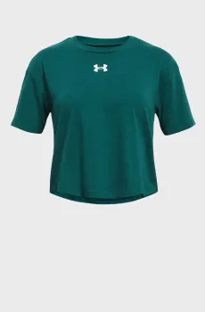 Детская зеленая футболка UA CROP SPORTSTYLE LOGO SS Зеленый 10 Under Armour 1380878-449