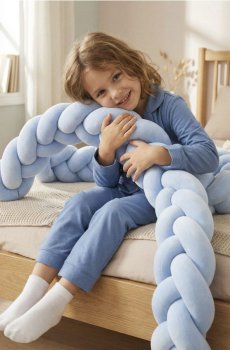 Подушка в стилі коси - блакитний