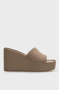 Женские бежевые мюли WEDGE 70 CANV Бежевый 38 Calvin Klein HW0HW03134