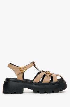 Сандалі шкіряні бежеві Estro ER00112659