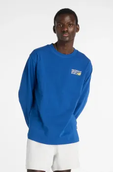 Мужской синий лонгслив Athletics Premium Back Logo Long Sleeve Синий M New Balance MT51931GAB