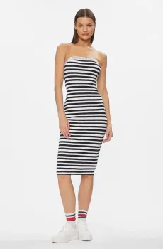 Женское платье в полоску TJW LOGO TAPE STRIPE TUBE Разноцветный S Tommy Jeans DW0DW17922