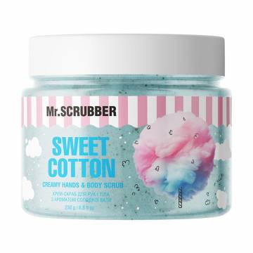 Крем-скраб для рук и тела Mr.Scrubber Creamy Hands & Body Scrub Sweet Cotton с ароматом сладкой ваты, 250 г Крем-скраб для рук и тела Mr.Scrubber Creamy Hands & Body Scrub Sweet Cotton с ароматом сладкой ваты, 250 г