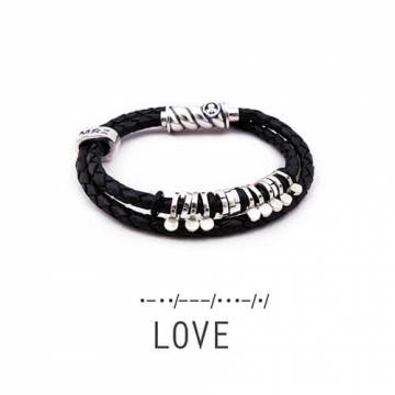 Кожаный браслет Morza Magellan Love (Любовь) со вставками из серебра M0106-L12 Кожаный браслет Morza Magellan Love (Любовь) со вставками из серебра M0106-L12