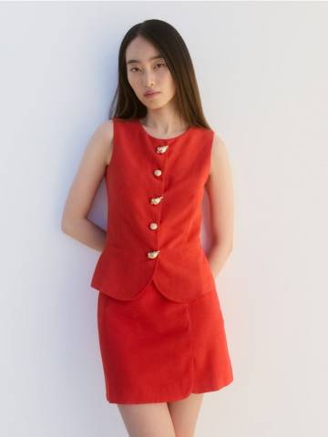 Reserved - LADIES` VEST - мандариновий - 251FT-23X Reserved - LADIES` VEST - мандариновий - 251FT-23X