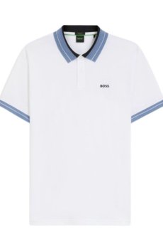 White Logo Shirt Collar Polo