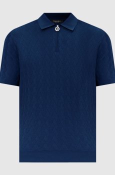 Синее поло с шелком