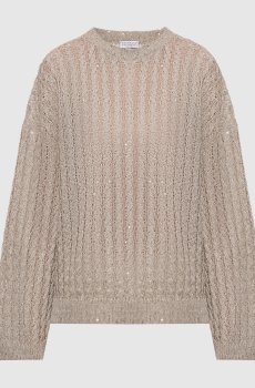 Бежевый джемпер из льна