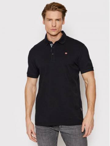 Napapijri Поло Eolanos 3 NP0A4GB3 Чорний Regular Fit Napapijri Поло Eolanos 3 NP0A4GB3 Чорний Regular Fit