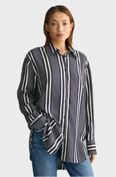 Женская темно-синяя рубашка в полоску REL STRIPED Синий 34 Gant 4300285