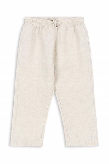 Детские льняные брюки Konges Sløjd цвет серый однотонные