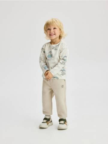 Reserved - Трикотажні джогери - бежевий - 094FO-08X