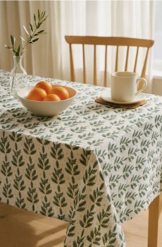 Скатертина з рослинним принтом - різнобарвний