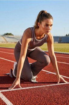 Легінси flare з контрастною обробкою - темно коричневий