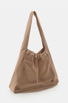 Сумка shopper із сітки зі шнурком - бежевий