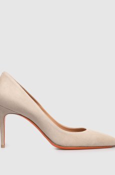 Бежевые замшевые туфли