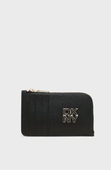 Женский черный кожаный кардхолдер Черный ONESIZE DKNY R43ZKF84