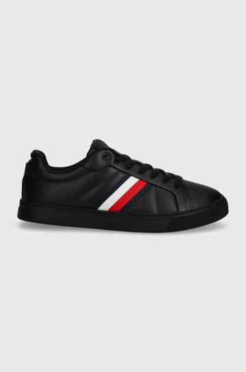 Кроссовки Tommy Hilfiger ICON COURT LTH STRIPES цвет чёрный FM0FM05163 Кроссовки Tommy Hilfiger ICON COURT LTH STRIPES цвет чёрный FM0FM05163