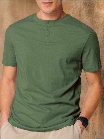Футболка Henley - хакі Футболка Henley - хакі