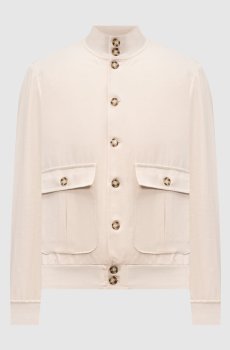 Бежевая куртка с льном