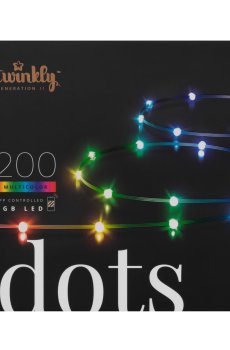 ​Гірлянда Smart LED Twinkly Dots Lights RGB 200 IP44 10м кабель чорний (TWD200STP-BEU)