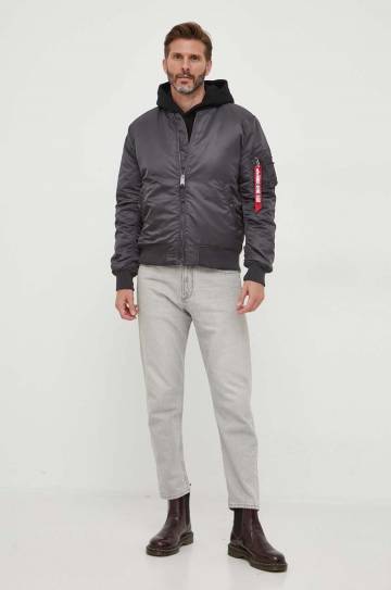 Куртка-бомбер Alpha Industries MA-1 VF 59 мужская цвет серый переходная Куртка-бомбер Alpha Industries MA-1 VF 59 мужская цвет серый переходная