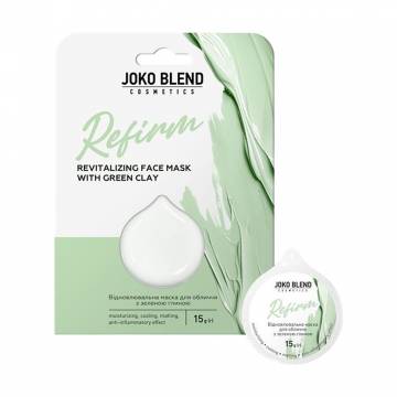 Восстанавливающая маска для лица Joko Blend Refirm Revitalizing Face Mask с зеленой глиной, 15 г Восстанавливающая маска для лица Joko Blend Refirm Revitalizing Face Mask с зеленой глиной, 15 г