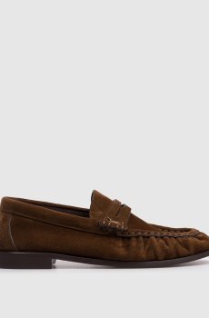 Коричневые замшевые лоферы