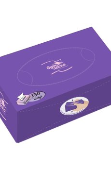 Салфетки бумажные Будь Ласка, Цветной бум, 3-слойные, фиолетовые, 150 шт