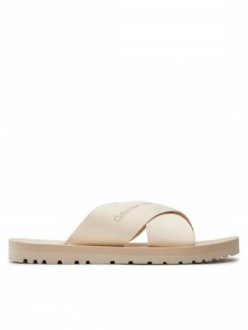 Calvin Klein Jeans Шльопанці Cross Sandal Slipon Rp In Btw YM0YM00942 Écru Calvin Klein Jeans Шльопанці Cross Sandal Slipon Rp In Btw YM0YM00942 Écru