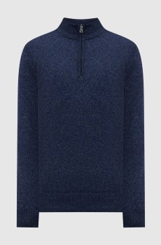 Синий свитер из мериноса шерсти