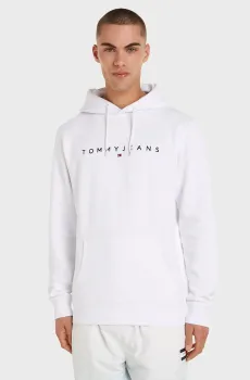 Мужское белое худи TJM REG LINEAR LOGO HOODIE EXT Белый XL Tommy Jeans DM0DM17985