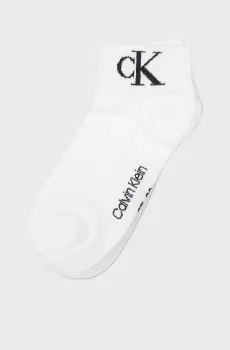 Женские белые носки (2 пары) CKJ WOMEN QUARTER 2P MONOGRAM Белый 35-38 Calvin Klein 701228813