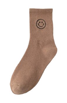 Носки женские Siela RT1322-128 Smile высокие, спортивные, кофейные, размер 36-39