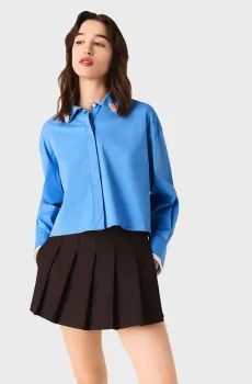 Женская голубая рубашка Голубой 36 MAJE MFPCM00695_Blue