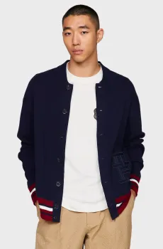 Мужской темно-синий кардиган MONOGRAM VARSITY BOMBER Синий M Tommy Hilfiger MW0MW33090