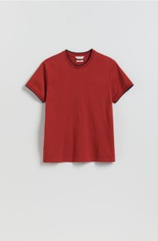 Reserved - Футболка звичайного крою з мерсеризованої бавовни - червоний - 252FP-33X