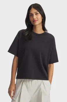 Женская черная футболка UA HWT Boxy Wash SS Черный S Under Armour 6007690-001