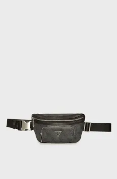Мужская темно-серая поясная сумка с узором MILANO Серый ONESIZE Guess HMEVZLP3231
