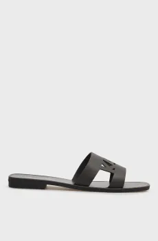 Женские черные кожаные слайдеры SKOOT Черный 40 Karl Lagerfeld KL80405C