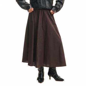 Cropp - Спідниця міді з високим вмістом бавовни - коричневий