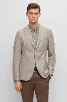 Мужской бежевый блейзер Бежевый 48 BOSS 50502515;131