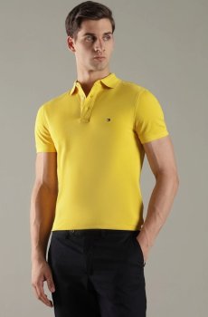 Tommy Hilfiger Men Brand Logo Polo Collar Slim Fit T-shirt