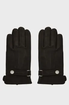 Мужские черные нубуковые перчатки LEATHER RIVET GLOVES NUBUCK Черный L-XL Calvin Klein K50K512542