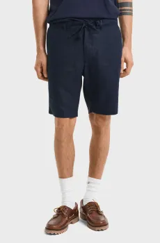 Мужские темно-синие льняные шорты RELAXED LINEN DS SHORTS Синий XL Gant 205073