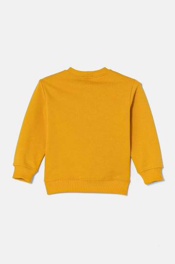 Детская хлопковая кофта United Colors of Benetton цвет жёлтый с принтом 3FWYG10FN Детская хлопковая кофта United Colors of Benetton цвет жёлтый с принтом 3FWYG10FN