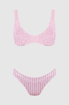 Розовый купальник Malibu с кристаллами
