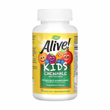 Мультивитамины Natures Way Alive! Kids Chewable Multivitamin со вкусом апельсина и ягод, 120 жевательных конфет Мультивитамины Natures Way Alive! Kids Chewable Multivitamin со вкусом апельсина и ягод, 120 жевательных конфет