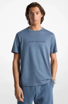 Мужская синяя футболка EMBOSSED LOGO TEE Синий S Michael Kors CF4529H1V2