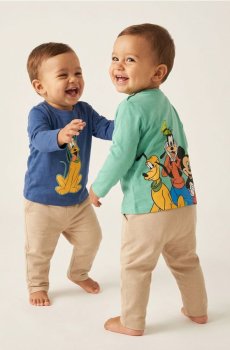 Бавовняна футболка з принтом 2 pack Mickey Mouse - світло-зелений